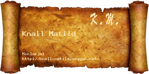 Knall Matild névjegykártya